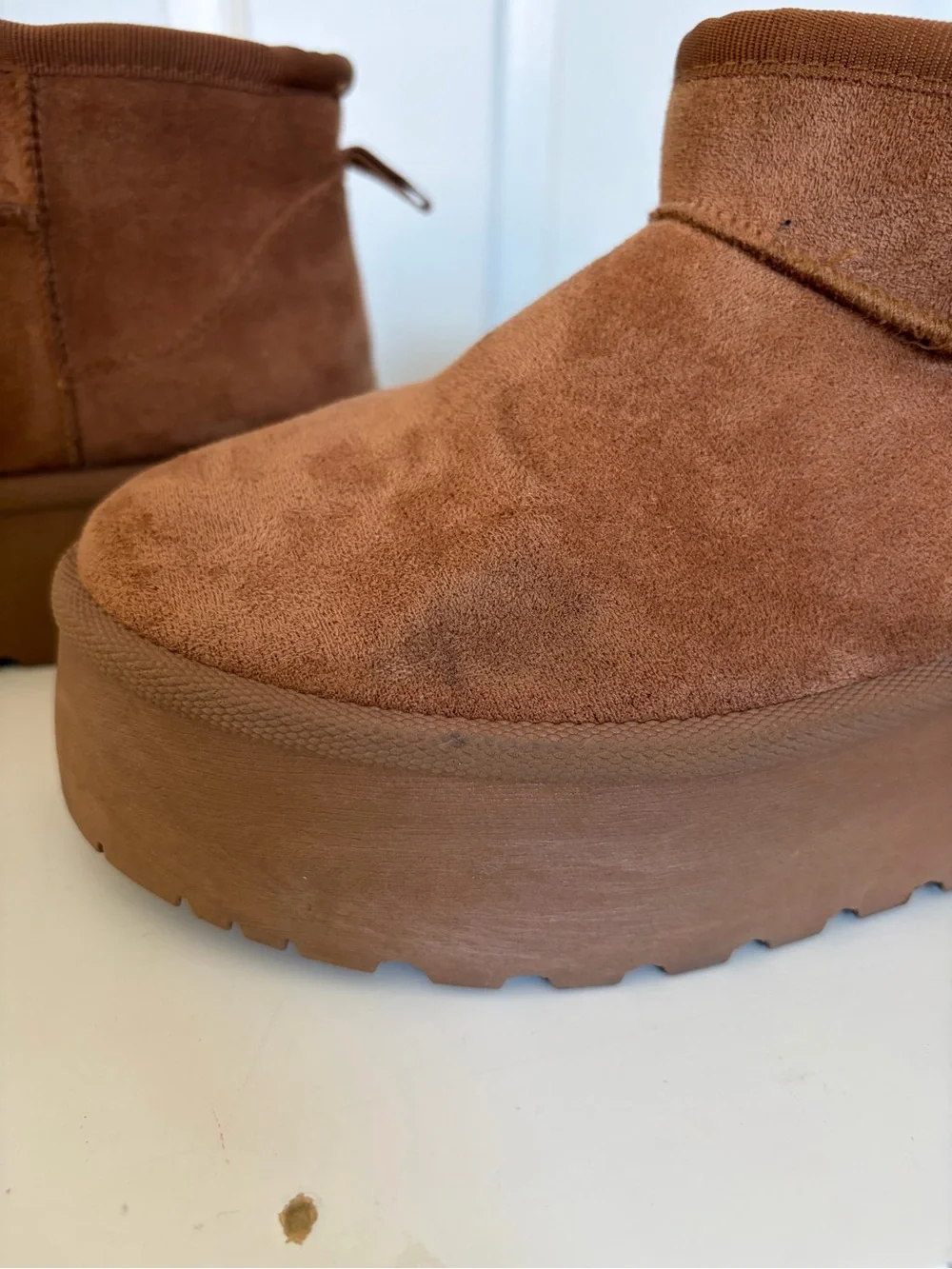 Platform Ankle Booties in Brown